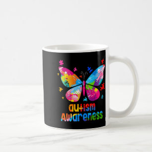 Caneca De Café Colorido Puzzle Borboleta Conscientização do Autis
