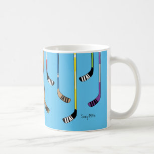 Caneca De Café Colorir bastões de hóquei