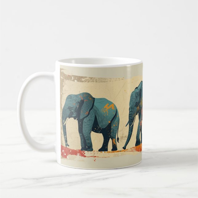 Caneca De Café Colorir elefantes (Esquerda)