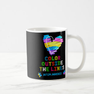 Caneca De Café Colorir Fora das Linhas Conscientização do Autismo