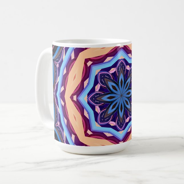 Caneca De Café Colorir Mandala (Frente Esquerda)