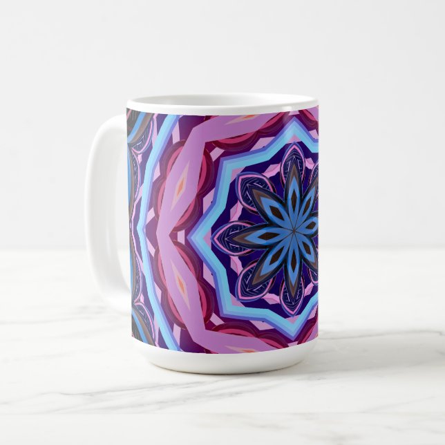 Caneca De Café Colorir Mandala (Frente Esquerda)