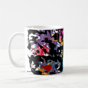 Caneca De Café colorir minha vida / Farbklekse Tinta preta