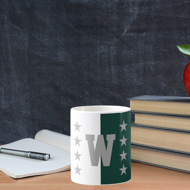 Caneca De Café Colors Hunter Green & White (Criador carregado)