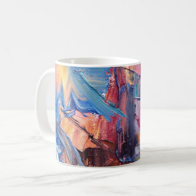 Caneca De Café Colour Rush Abstract Oil Paint Mug (Frente Esquerda)