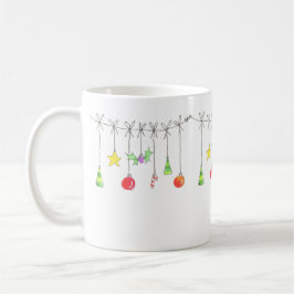 Caneca De Café Colourful Christmas Ornaments