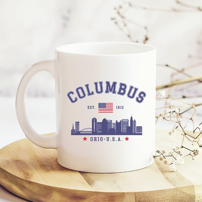 Caneca De Café Columbus OH City View Design (Criador carregado)