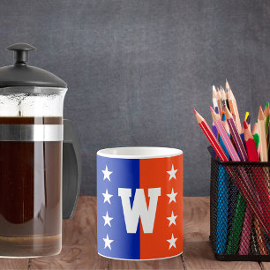 Caneca De Café Colunas da Faculdade Azul Real e Laranja