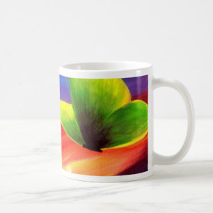 Caneca de café com a arte da pintura da borboleta
