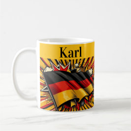 Caneca de café com a bandeira alemã. 