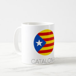 Caneca de café com a bandeira da Catalunha