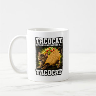 Caneca de Café com a Palavra TacoCat Engraçadinha 