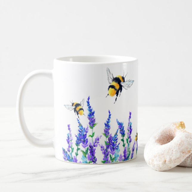 Caneca de Café com Abelhas (Com Donut)