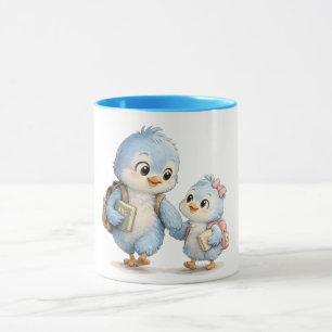 Caneca de Café com Acabamento Little Blue Bird