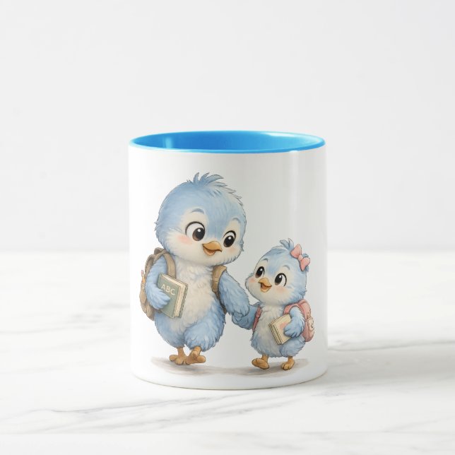 Caneca de Café com Acabamento Little Blue Bird (Centro)
