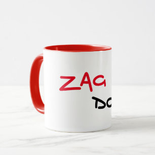 Caneca de café com acabamento vermelho Zag Dog