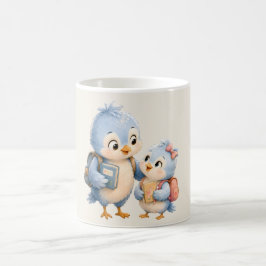 Caneca de Café com Acento de Pássaro Azul Fofo