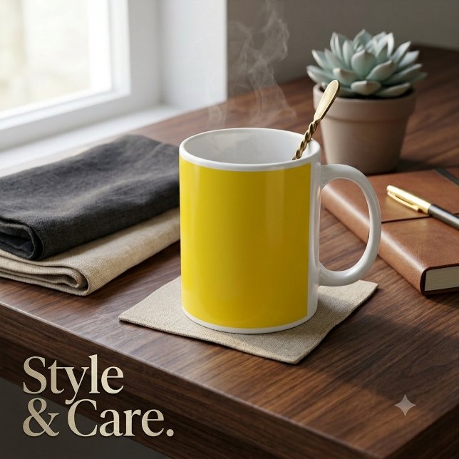 Caneca de Café com Acento Dourado Personalizada Pr (Personalized Gold Accent Coffee Mug Elegant Gift)