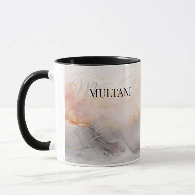 Caneca de café com álcool abstrato personalizável (Esquerda)