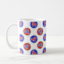 Caneca de Café com Alfinetes de Voto