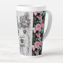 Caneca de Café com Alpacca Charmoso e Rosas em Aqu