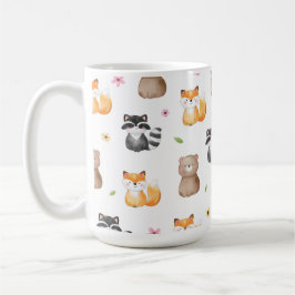Caneca de Café com Animais da Floresta