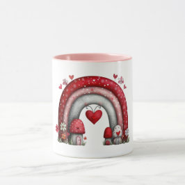 Caneca de Café com Arco-íris de Amor Matelassado