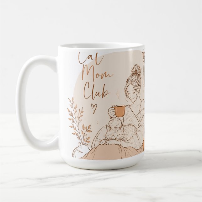 Caneca de Café com Arte a Lápis do Clube da Mamãe  (Esquerda)