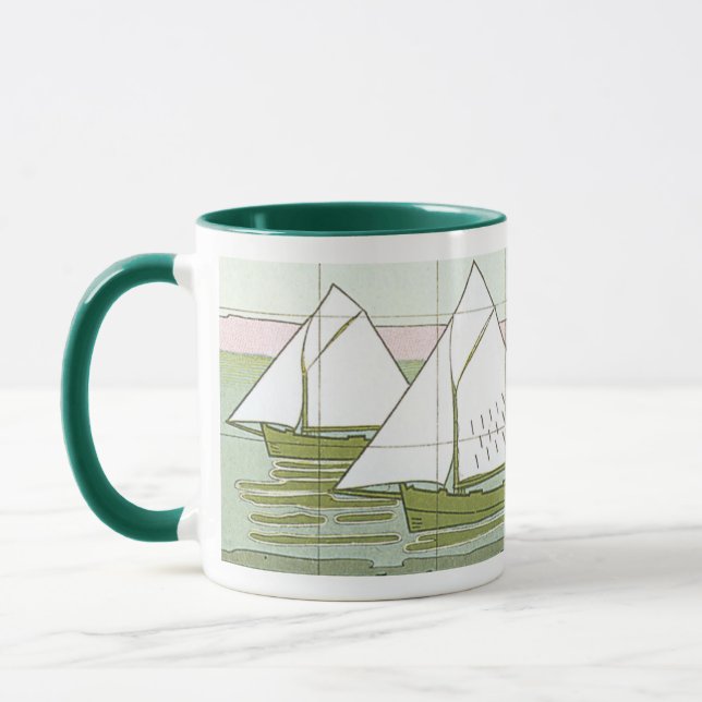 Caneca de Café com Arte de Azulejos de Velho Barco (Esquerda)