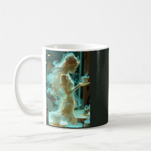 Caneca de Café com Arte de Fumaça Fantasia Mulher