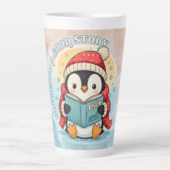Caneca de Café com Arte de Latte do Pengim Elegant (Frente)