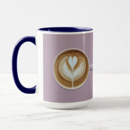 Caneca de Café com Arte de Lavanda em Forma de Cor