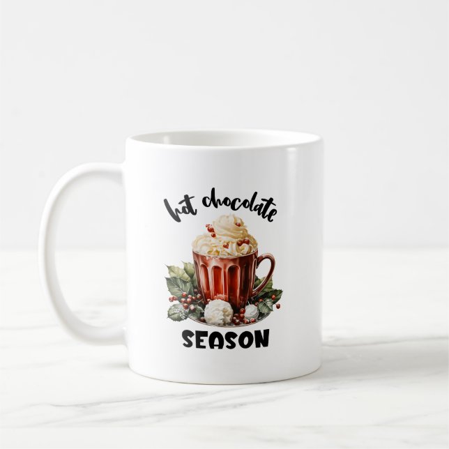 Caneca de café com arte de palavra de cacau da tem (Esquerda)