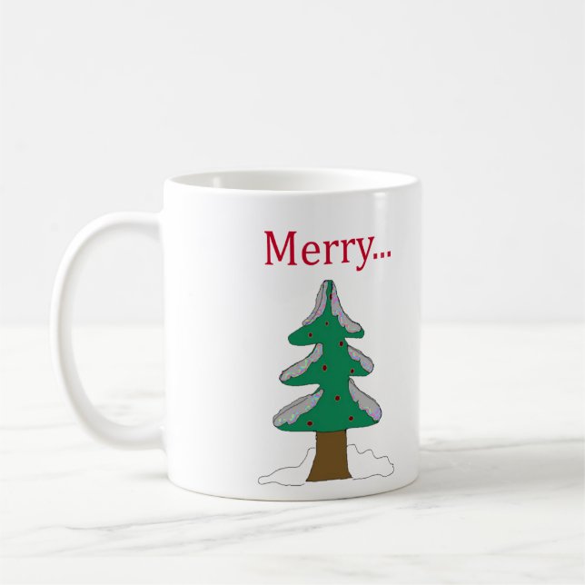 Caneca de Café com Árvore de Natal em Gráfico Simp (Esquerda)