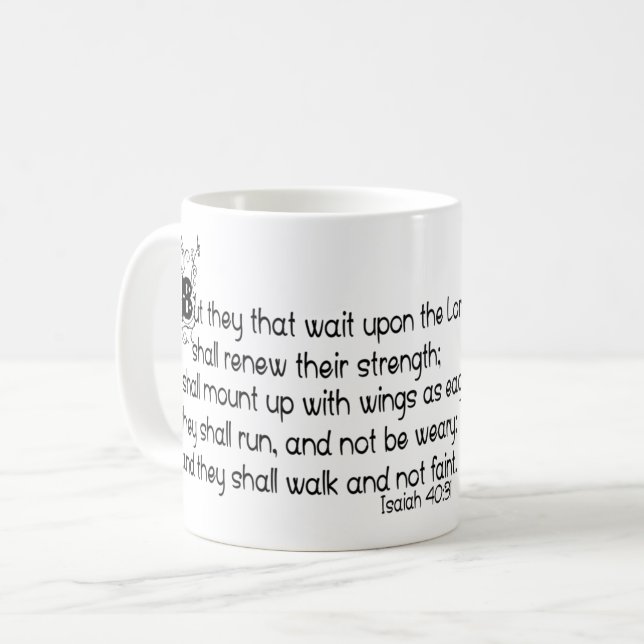 Caneca De Café Com asas como águias (Frente Esquerda)