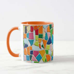 caneca de café com azulejos mosaico