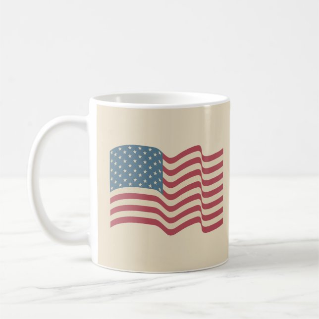Caneca de Café com Bandeira Americana Clássica (Esquerda)