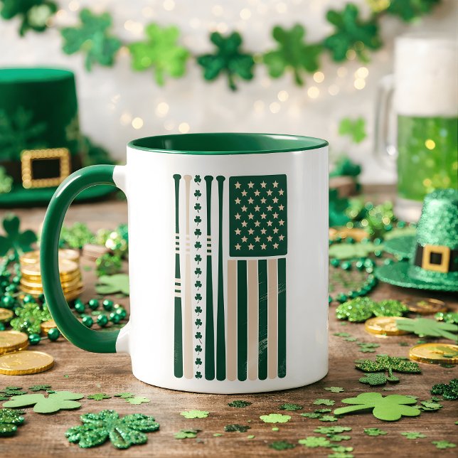 Caneca de Café com Bandeira de Trevo de Quatro Fol (Criador carregado)