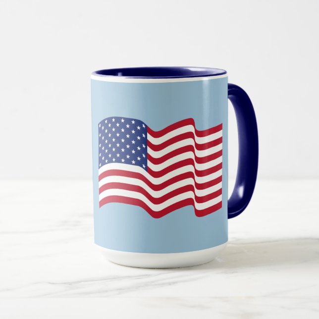Caneca de Café com Bandeira dos EUA Presente Patri (Frente Esquerda)