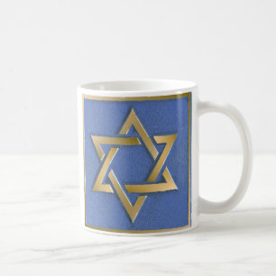 Caneca de Café com Blocos de Arte Estrela de Davi