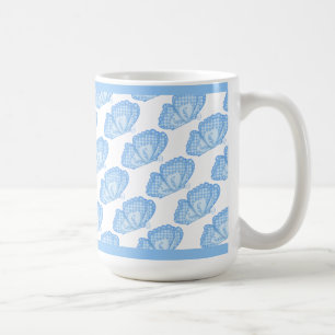 Caneca de Café com Borboletas Azuis