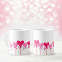 Caneca de Café com Borda de Pirulito em Coração