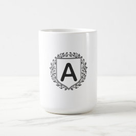 Caneca de Café com Brasão Floral Elegante Personal