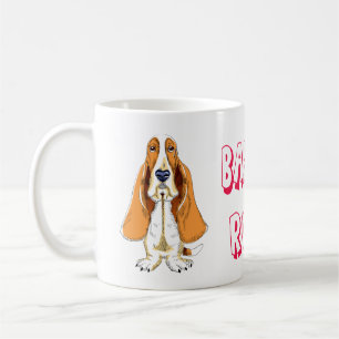 Caneca de Café com Cachorro Cartoon de Basset Houn