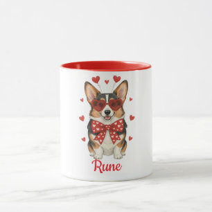 Caneca de café com cachorro Corgi dia dos namorado