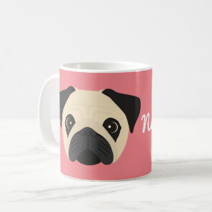 Caneca de café com cachorro Pug