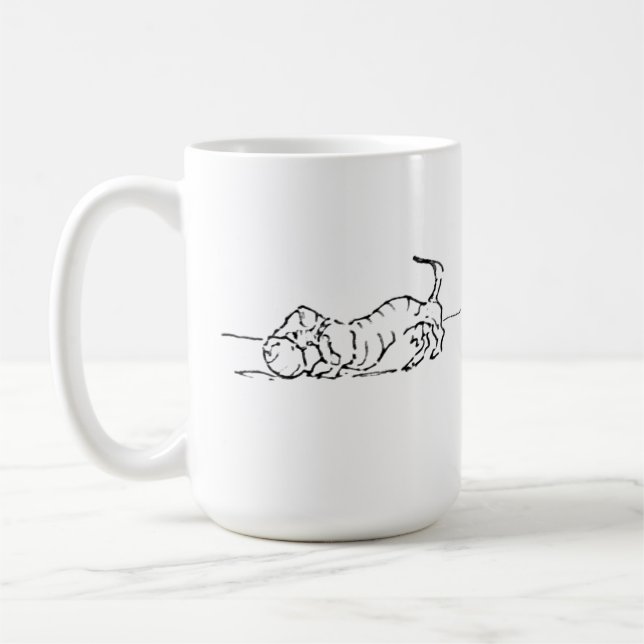 Caneca de Café com Cachorro Salsicha em Desenho En (Esquerda)