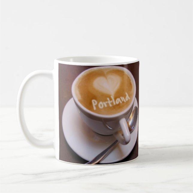 Caneca de Café com Cappuccino Coração de Amor Port (Esquerda)