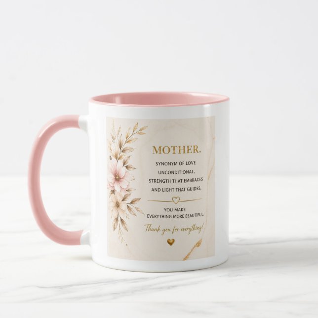 Caneca de Café com Citação de Luxo Dourada para a  (Esquerda)