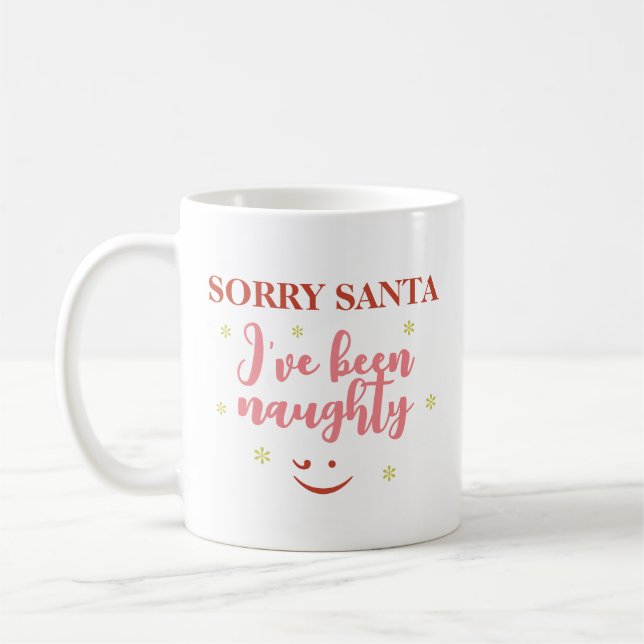 Caneca de café com citação Desculpe Papai Noel Fui (Esquerda)